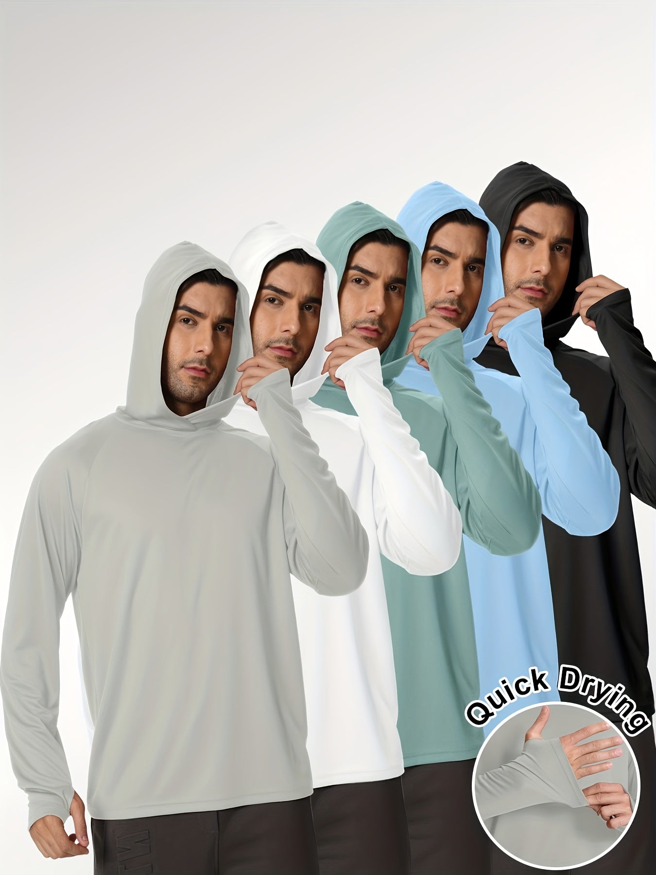 Men's Fishing Hoodies, Long Sleeve Fishing Shirts Lightweight Rash