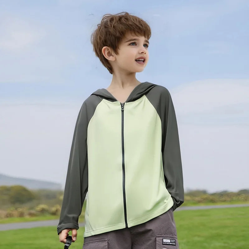 Kids Sun Protection Fishing Hoodie Cool Anti-UV Jacket