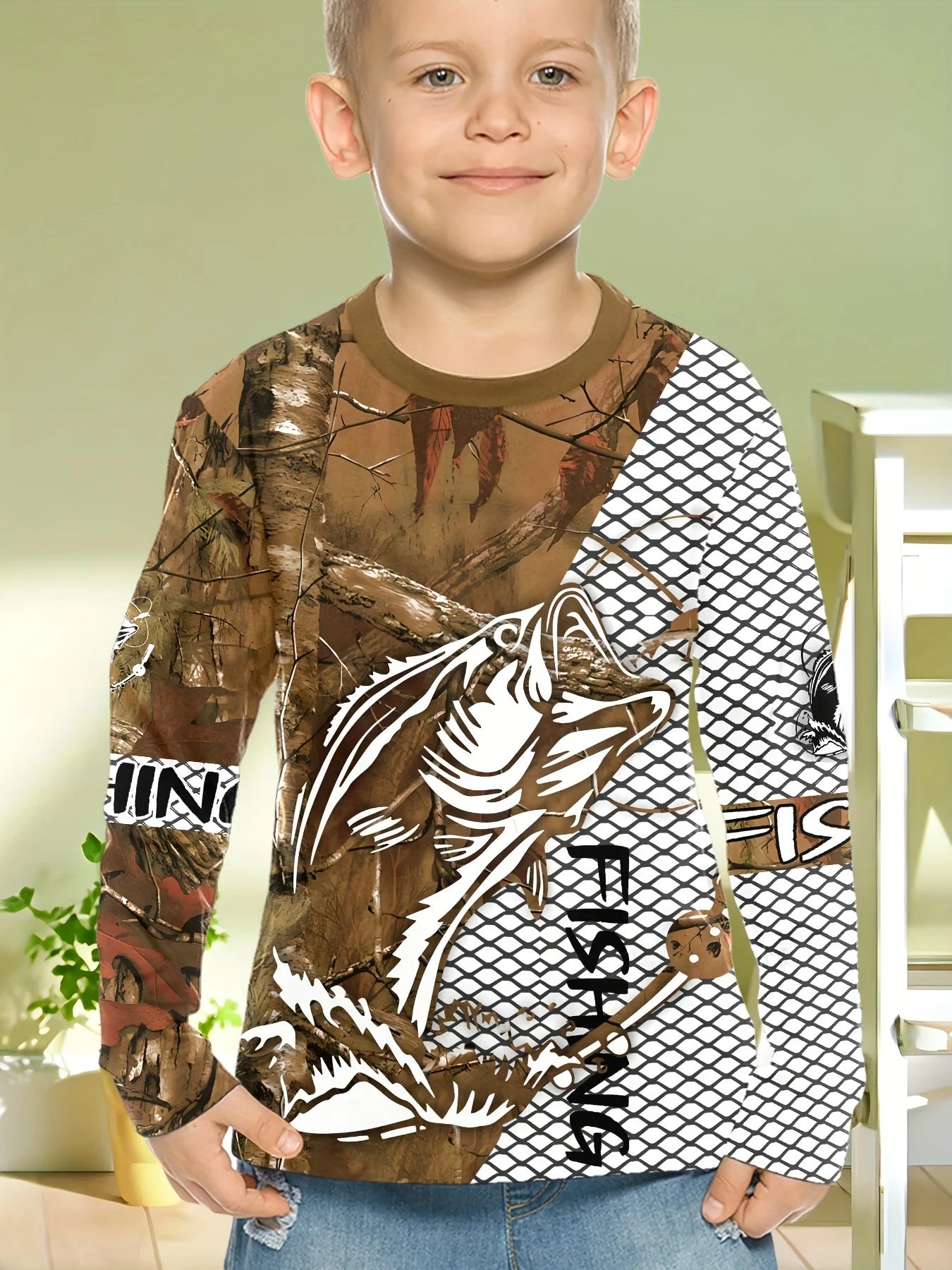 Stylish 3D Fish Print Kids Boys Clothes T-Shirts for Boys