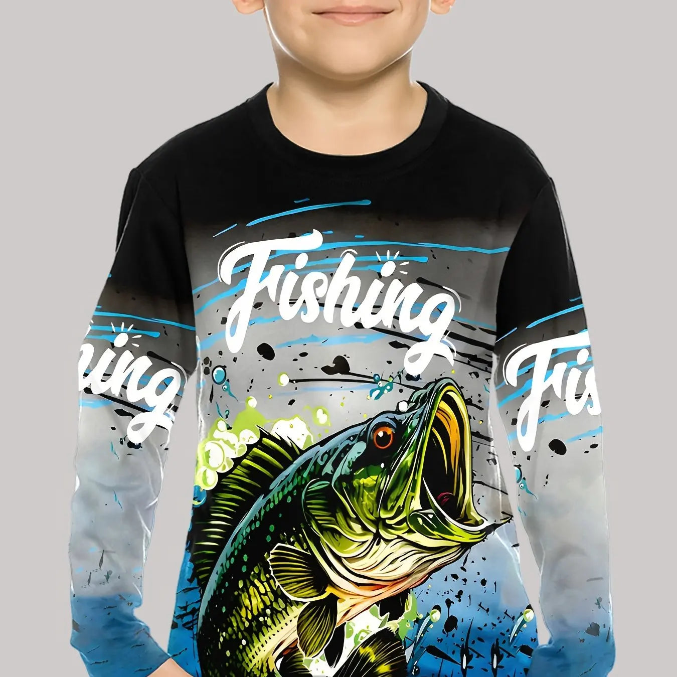 Stylish 3D Fish Print Kids Boys Clothes T-Shirts for Boys