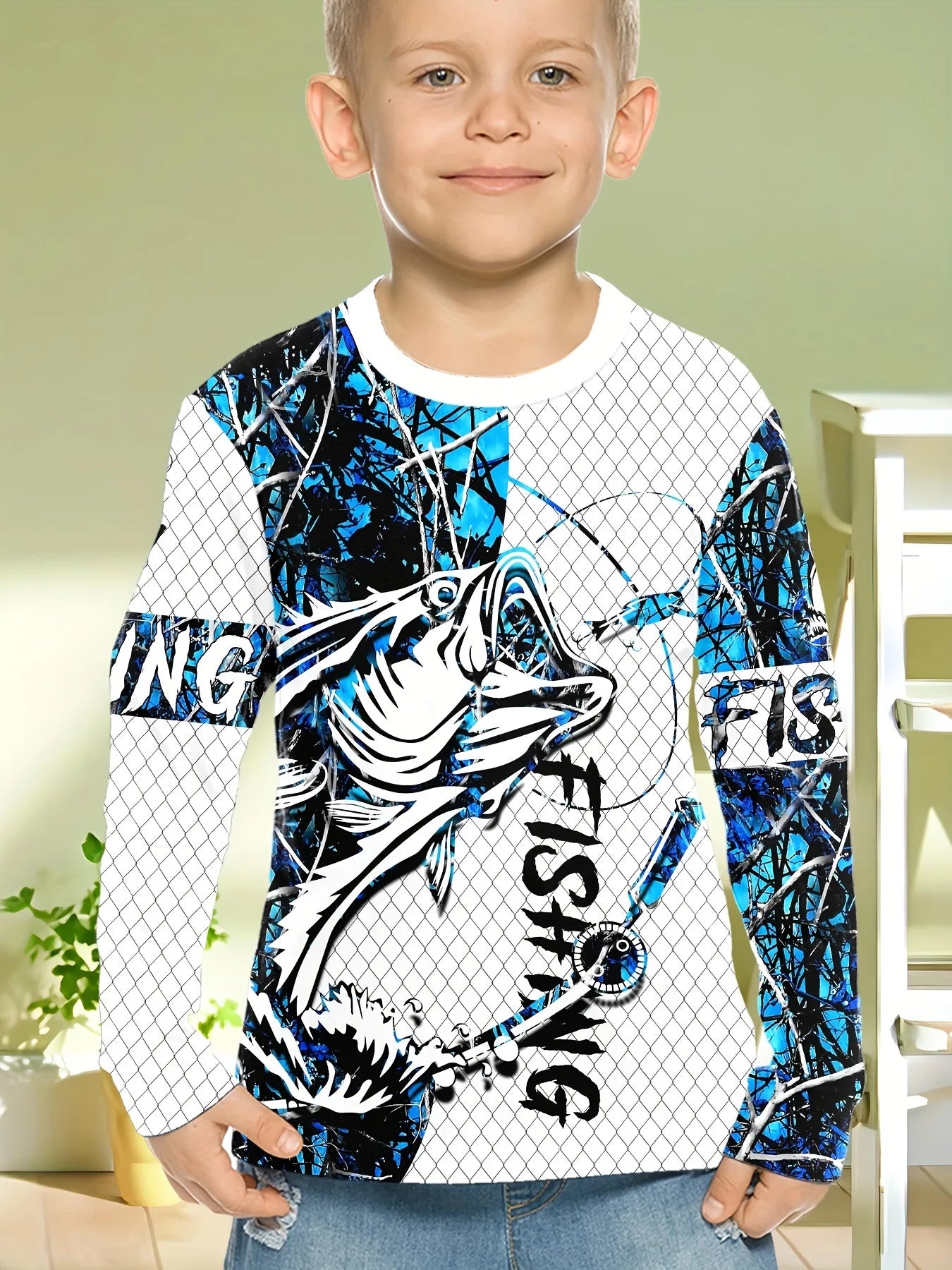 Stylish 3D Fish Print Kids Boys Clothes T-Shirts for Boys