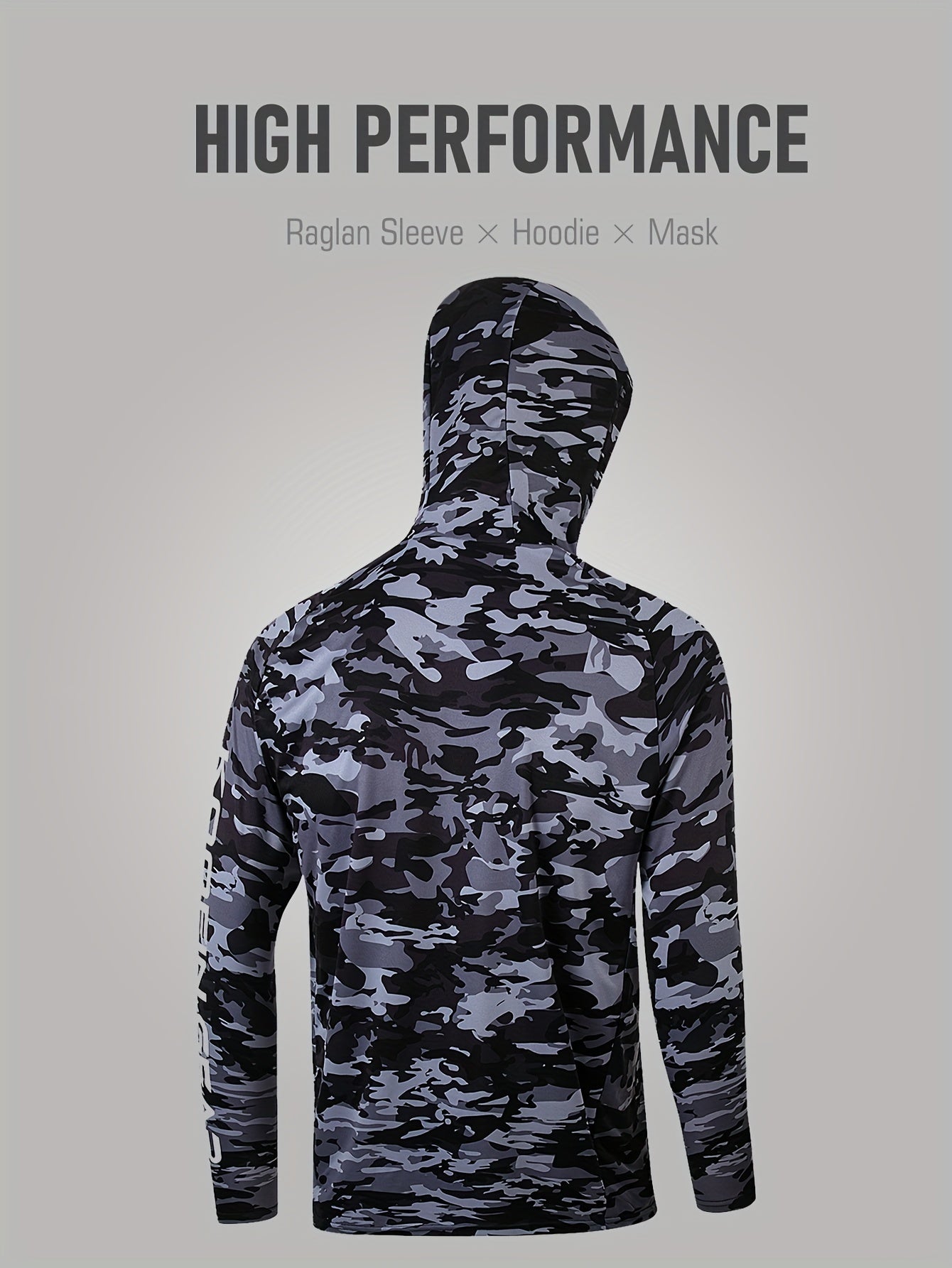 Men's Hooded with Mask Fishing Shirt Long Sleeve