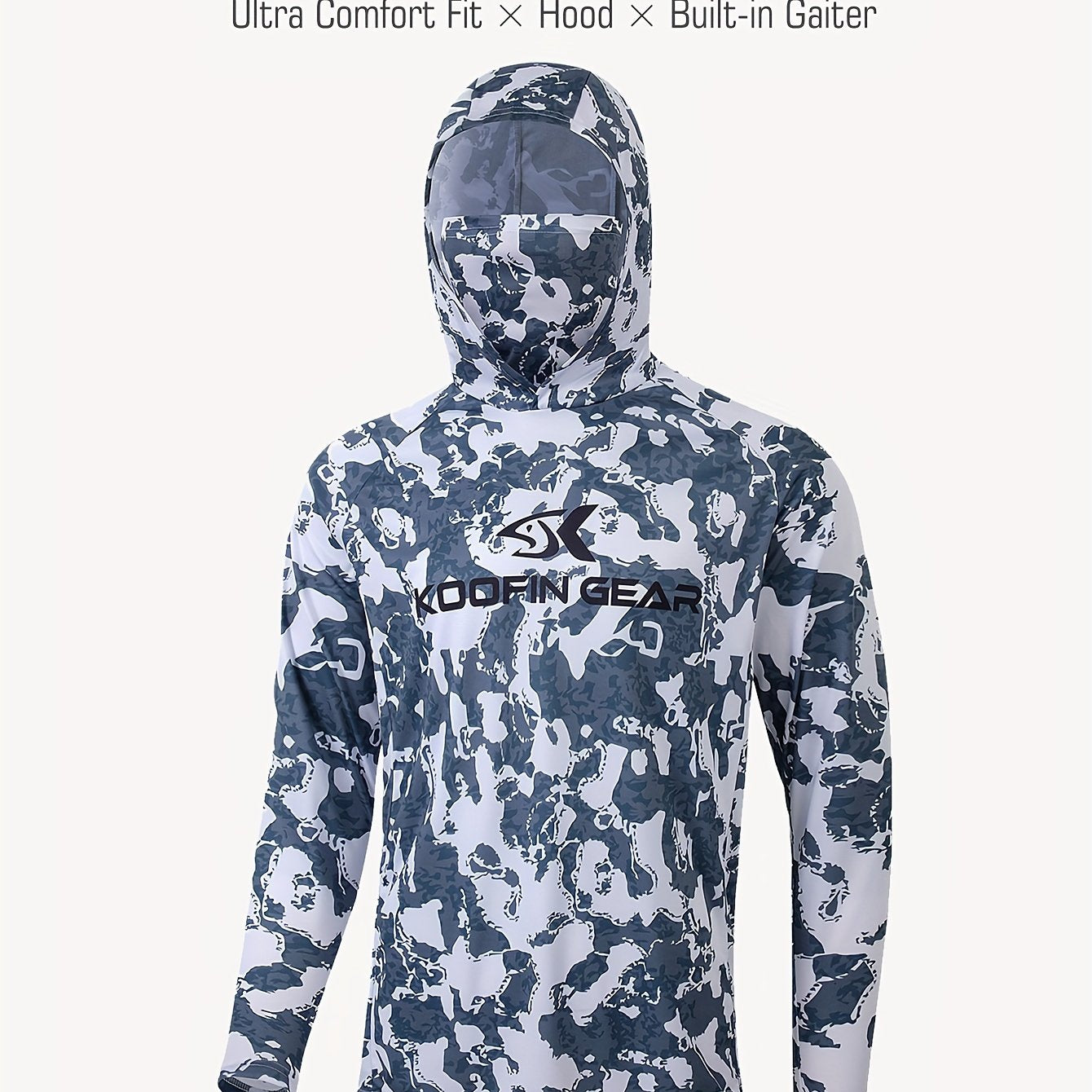 Men's Hooded with Mask Fishing Shirt Long Sleeve