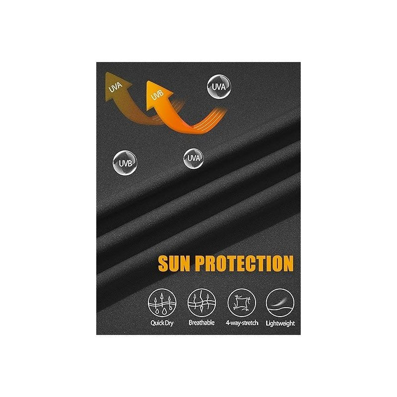 Men's Hooded UPF 50+ Sun Protection T Shirts Long Sleeve Athletic Fishing Shirts